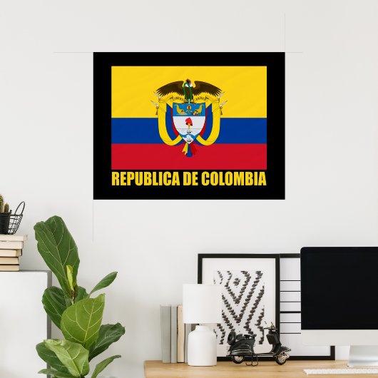 Poster Drapeau de Colombie (Bureau à domicile)