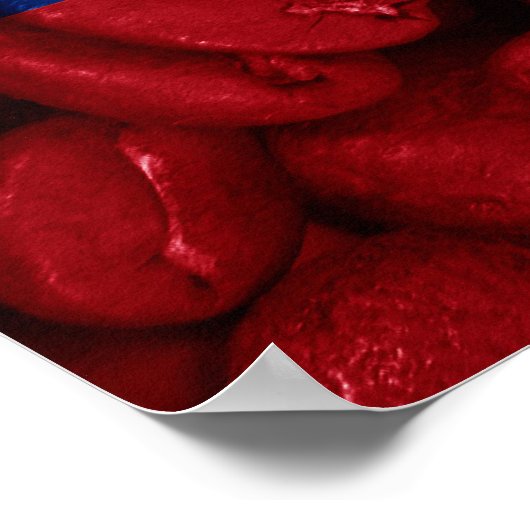 Poster Drapeau de Colombie avec café (Coin)