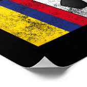 Poster Drapeau de Colombie - Football (Coin)