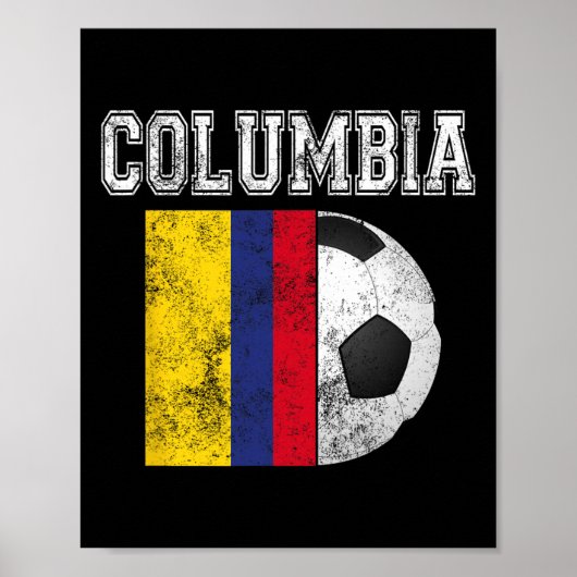 Poster Drapeau de Colombie - Football (Devant)