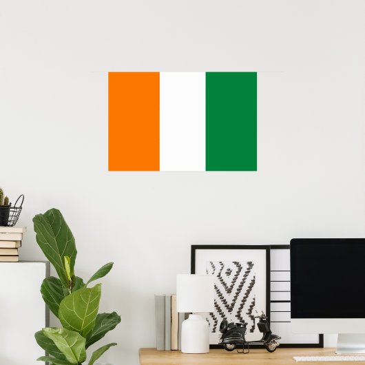 Poster Drapeau de Côte d'Ivoire (Bureau à domicile)