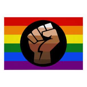 Poster Drapeau de couleur des personnes queer de Slippery