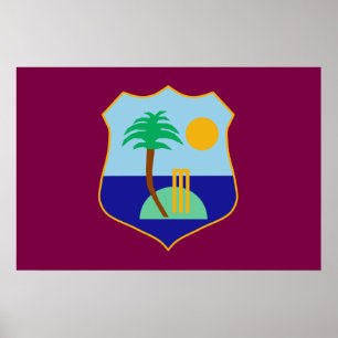 Poster Drapeau de cricket des Caraïbes