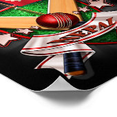 Poster Drapeau de cricket du Népal nouveau (Coin)