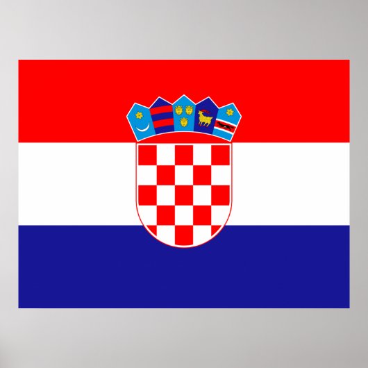 Poster Drapeau de Croatie (Devant)
