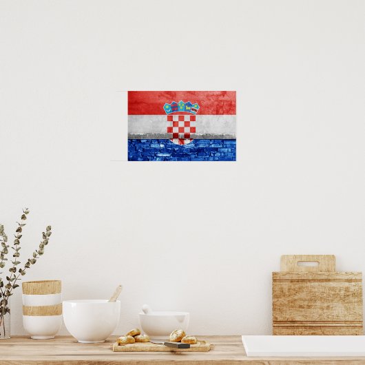 Poster Drapeau de Croatie (Cuisine)