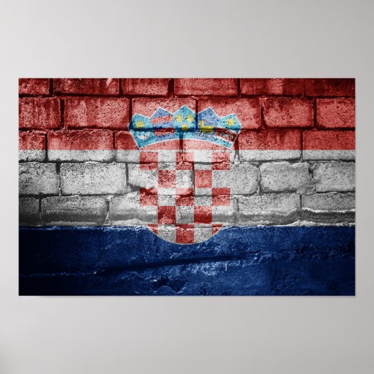 Poster Drapeau de Croatie (Devant)