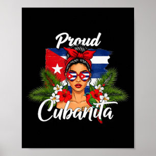 Poster Drapeau de Cuba Mois du patrimoine hispanique Cuba