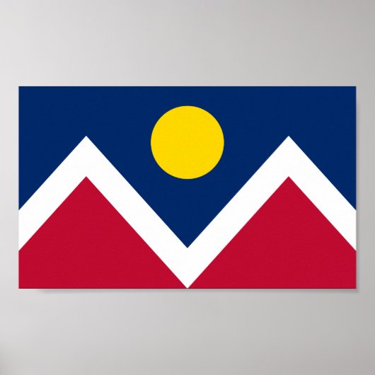 Poster Drapeau de Denver, Colorado, USA (Devant)