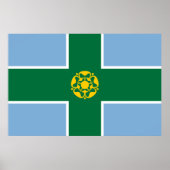 Poster Drapeau de Derbyshire (Comté d'Angleterre, Royaume (Devant)