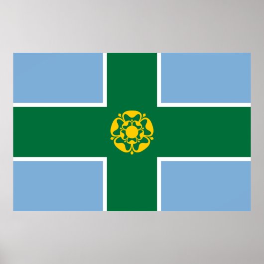 Poster Drapeau de Derbyshire (Comté d'Angleterre, Royaume (Devant)