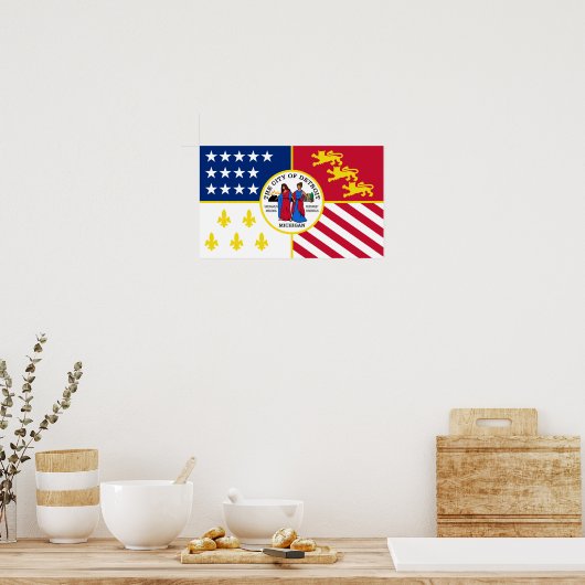 Poster Drapeau de Détroit (Cuisine)