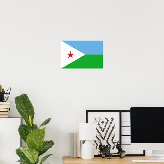 Poster Drapeau de Djibouti (Bureau à domicile)