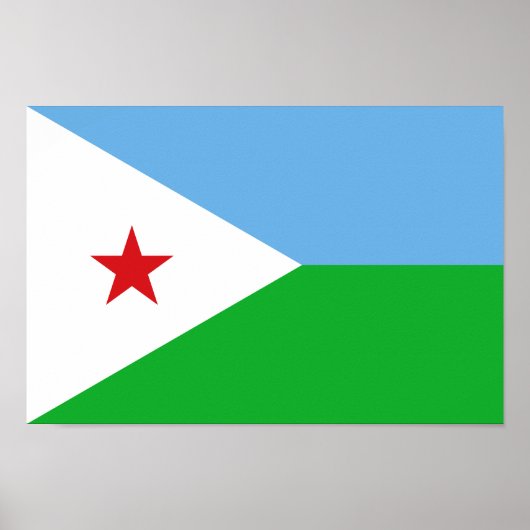 Poster Drapeau de Djibouti (Devant)