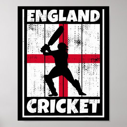 Poster Drapeau de fan de cricket anglais d'Angleterre Cri (Devant)