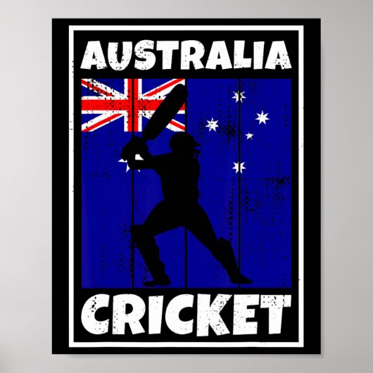 Poster Drapeau de fan de cricket australien d'Australie C (Devant)