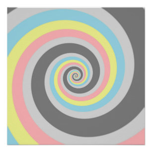 Poster Drapeau de fierté abstrait en spirale groovy tripa