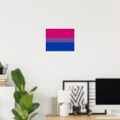 Poster Drapeau de fierté bisexuel (Bureau à domicile)
