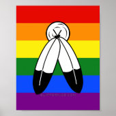 Poster Drapeau de fierté bispirituel de SlipperyJoe's sym (Devant)