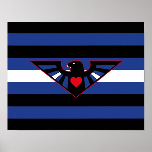 Poster Drapeau de fierté d'aigle en cuir (Devant)