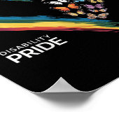Poster Drapeau de fierté de handicap rétro Mois de la fie (Coin)