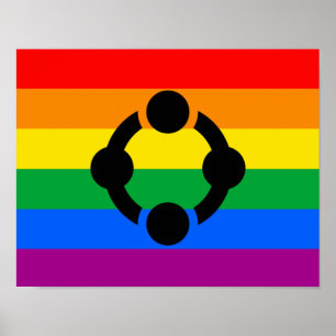 Poster Drapeau de fierté de niche arc-en-ciel