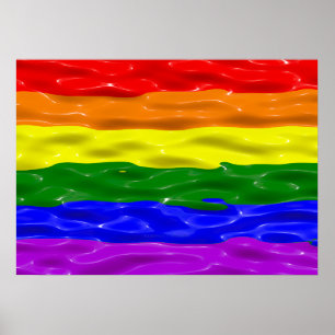 Poster Drapeau de fierté de SlipperyJoe's vernis liquide 
