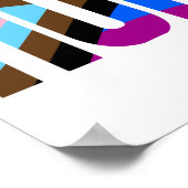 Poster Drapeau de fierté d'inclusivité humaine (Coin)