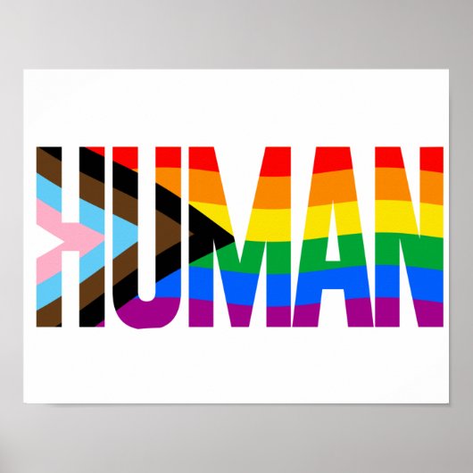 Poster Drapeau de fierté d'inclusivité humaine (Devant)