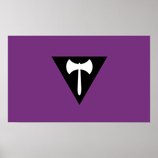 Poster Drapeau de fierté du Labrys lesbien (Devant)