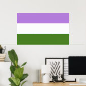 Poster Drapeau de fierté genderqueer (Bureau à domicile)