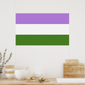 Poster Drapeau de fierté genderqueer (Cuisine)