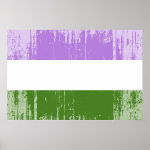 Poster Drapeau de fierté genderqueer