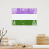 Poster Drapeau de fierté genderqueer (Cuisine)