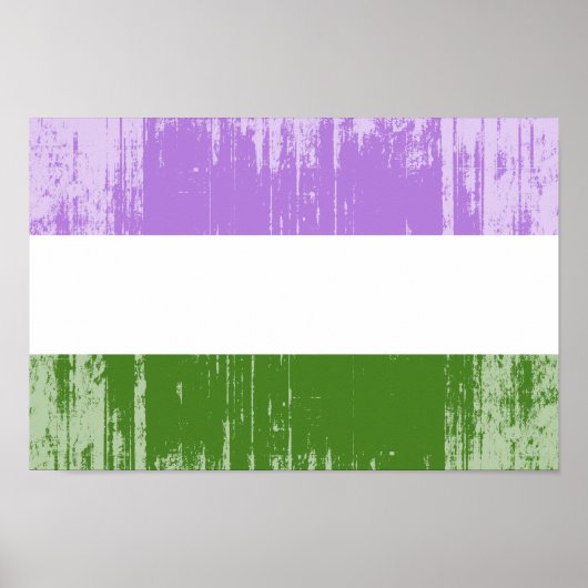 Poster Drapeau de fierté genderqueer (Devant)