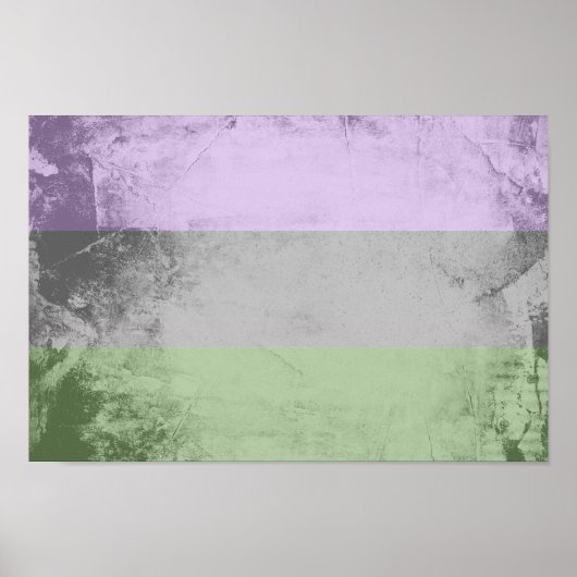 Poster Drapeau de fierté genderqueer (Devant)