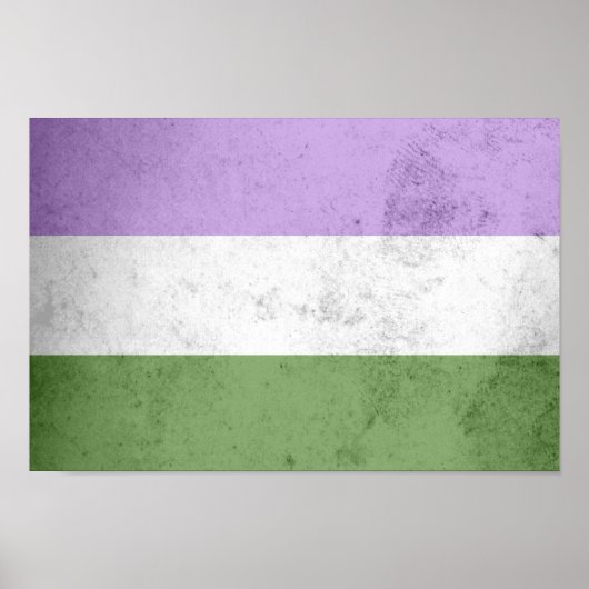 Poster Drapeau de fierté genderqueer (Devant)