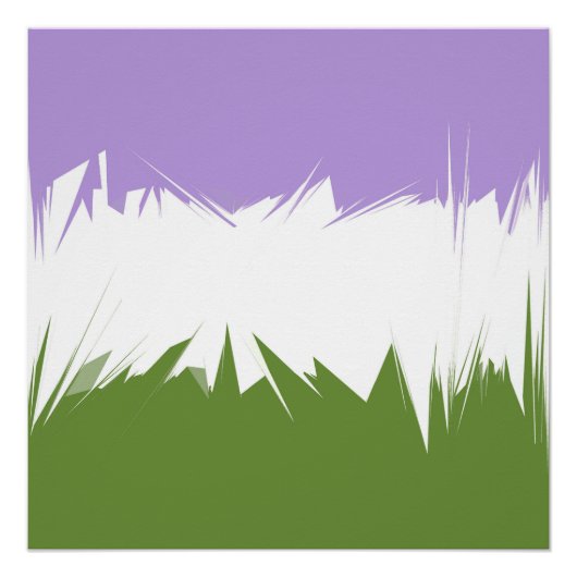 Poster Drapeau de fierté Genderqueer abstrait ZigZag épic (Devant)