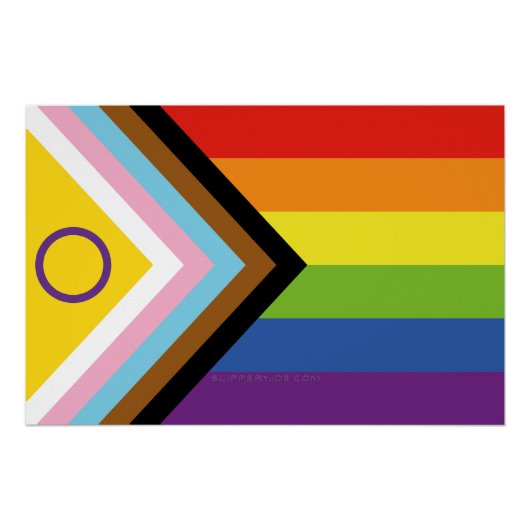 Poster Drapeau de fierté intersexe de SlipperyJoe's fond  (Devant)