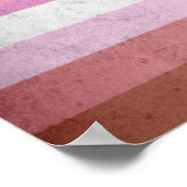 Poster Drapeau de fierté lesbienne au rouge à lèvres (Coin)