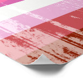 Poster Drapeau de fierté lesbienne au rouge à lèvres (Coin)