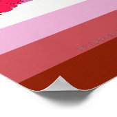 Poster Drapeau de fierté lesbienne au rouge à lèvres Slip (Coin)