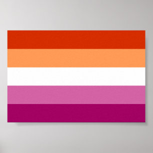 Poster Drapeau de fierté lesbienne LGBTQ