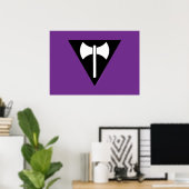 Poster Drapeau de fierté lesbienne SlipperyJoe's Labrys h (Bureau à domicile)