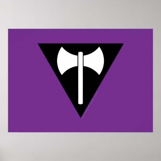 Poster Drapeau de fierté lesbienne SlipperyJoe's Labrys h (Devant)