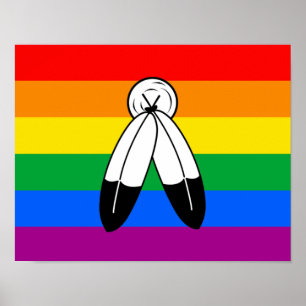 Poster Drapeau de fierté LGBTQ+ Two-Spirit