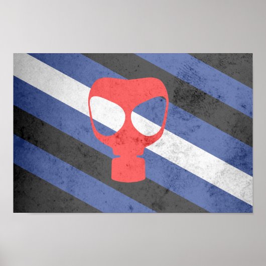 POSTER DRAPEAU DE FIERTE MASQUE A GAZ (Devant)