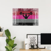 POSTER DRAPEAU DE FIERTE MUSCULAIRE (Bureau à domicile)