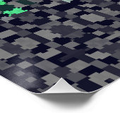 Poster Drapeau de fierté Neutrois Abstrait Pixelisé Tripa (Coin)