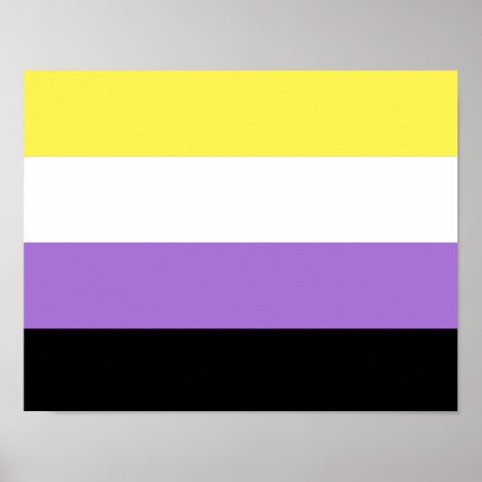 Poster Drapeau de fierté non binaire (Devant)